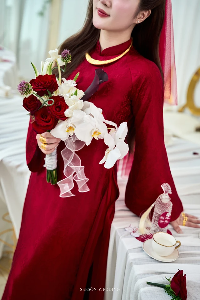 Ảnh cưới Áo dài đỏ & lễ gia tiên tại TP. Hồ Chí Minh — Áo Dài — Lễ Gia Tiên, SeesonWedding (ảnh 49/108)